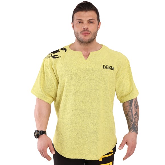 BIG SAM SPORTSWEAR COMPANY Bodybuilding Mens T-Shirt Shirt 2678 Yellow 5XL 